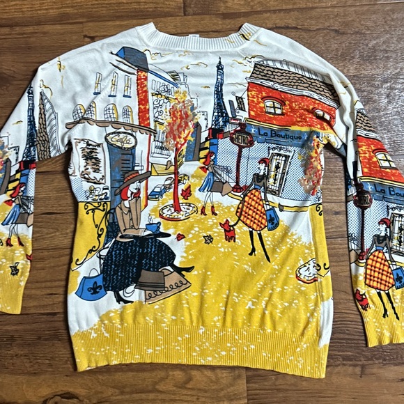 Clotheshead • X-Large • Multi-Colors W/ Women Shopping In Paris/ Studded Sweater - Picture 10 of 16